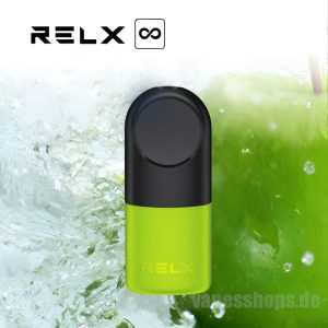 Relx Infinity Ersatz Pod Cartridges   Knusprig Grün 650 Hauch