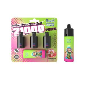 RandM Sunax 21000 Züge 14ml*3 Strawberry Donut Einweg E-zigarette